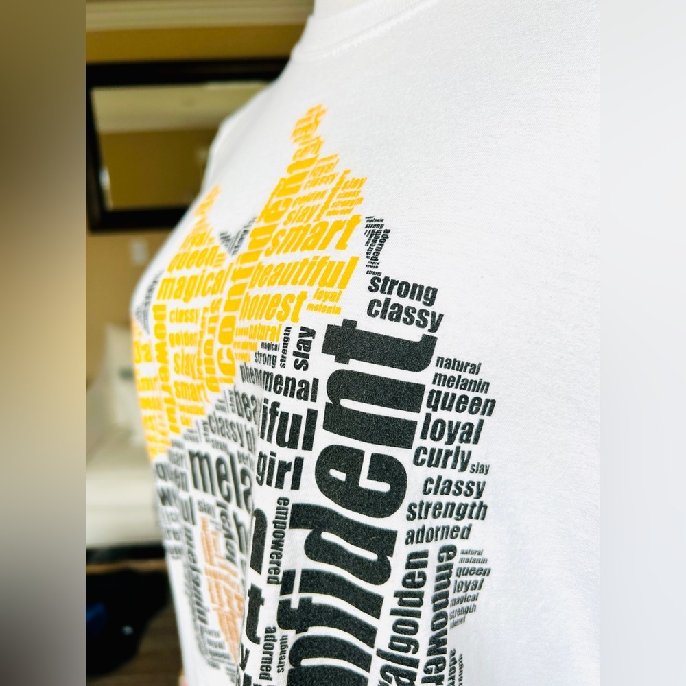 Designz By Morgan African Queen Word Art Graphic Tee Medium - Picture 8 of 10